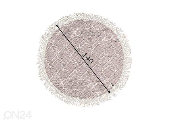 Matto om Tailor Colored Macrame Ø140 cm roosa mitat