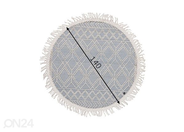 Matto om Tailor Colored Macrame Ø140 cm sininen mitat