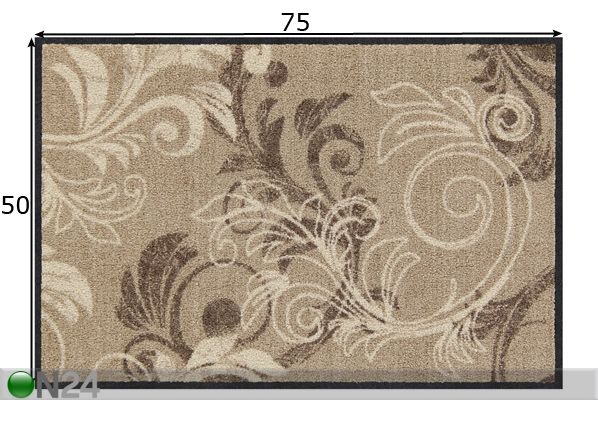 Matto Ornament Harmony taupe 50x75 cm mitat