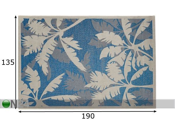 Matto Palms Blue 135x190 cm mitat