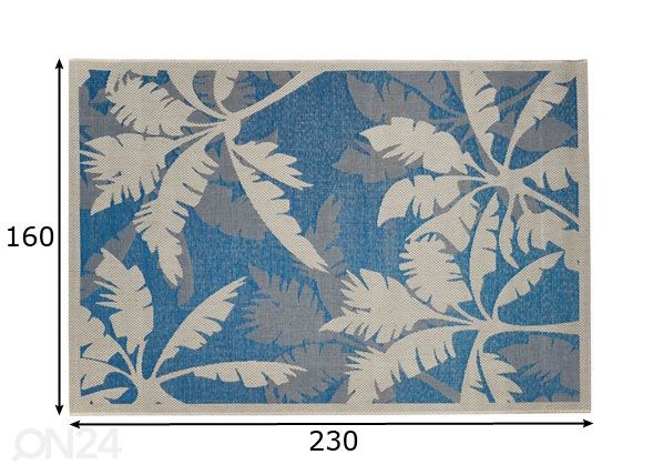 Matto Palms Blue 160x230 cm mitat