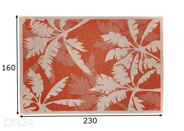 Matto Palms Orange 160x230 cm mitat