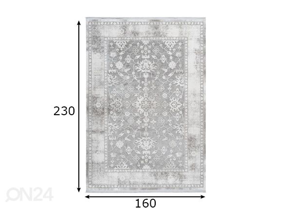 Matto Pierre Cardin Opera Silver 160x230 cm mitat