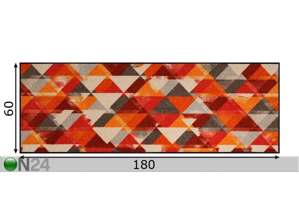 Matto PRISMA RED 60x180 cm mitat