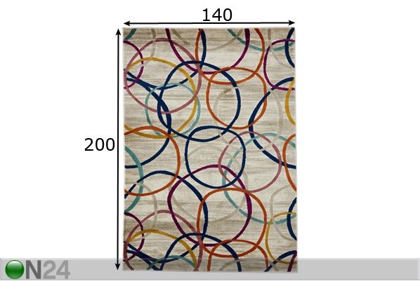 Matto Rings Multi 140x200 cm mitat