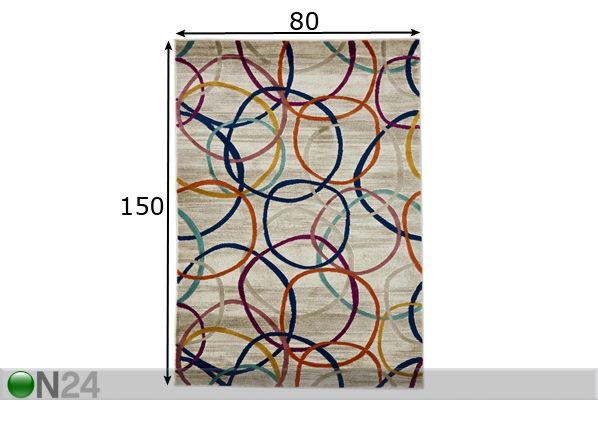 Matto Rings Multi 80x150 cm mitat