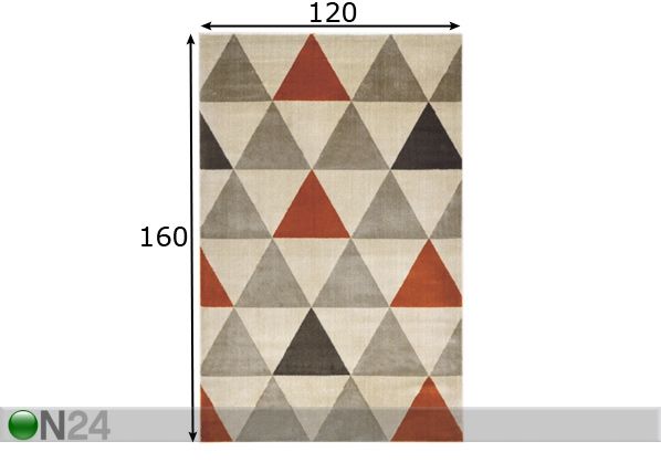 Matto Roma Orange 120x160 cm mitat