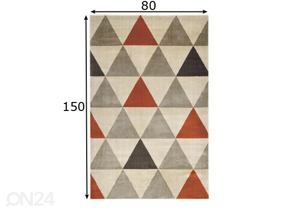 Matto Roma Orange 80x150 cm mitat