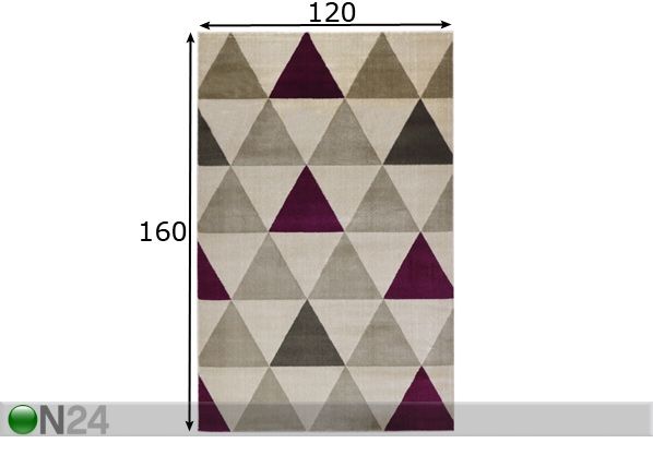 Matto Roma Violet 120x160 cm mitat