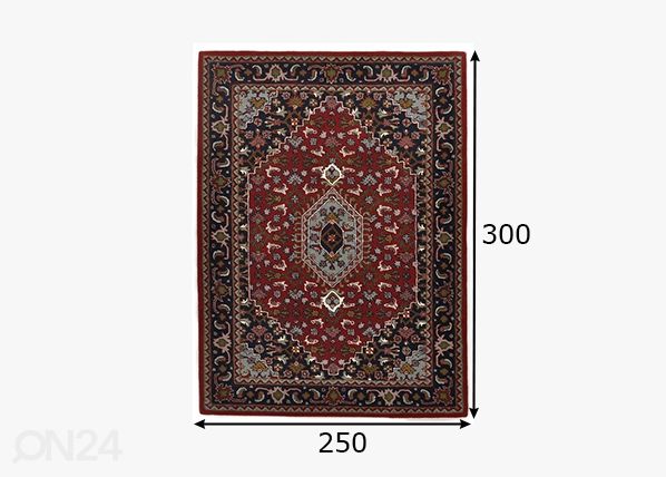 Matto Royal Persia, 250x300 cm punainen mitat