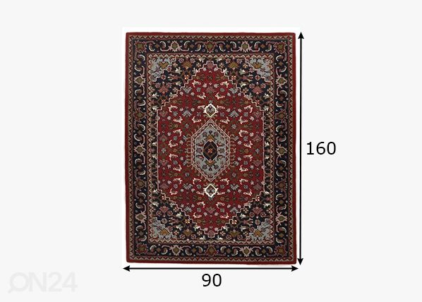 Matto Royal Persian, 90x160 cm punainen mitat