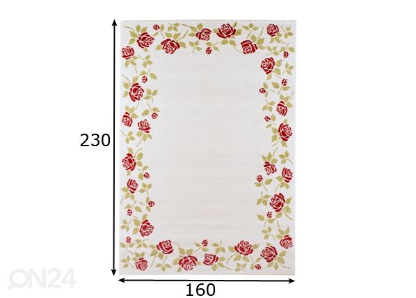 Matto Ruusu 160x230 cm mitat
