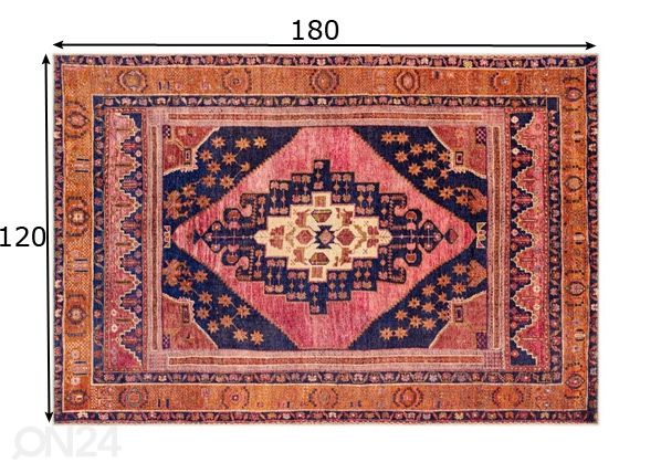 Matto Senneh Pink 120x180 cm mitat