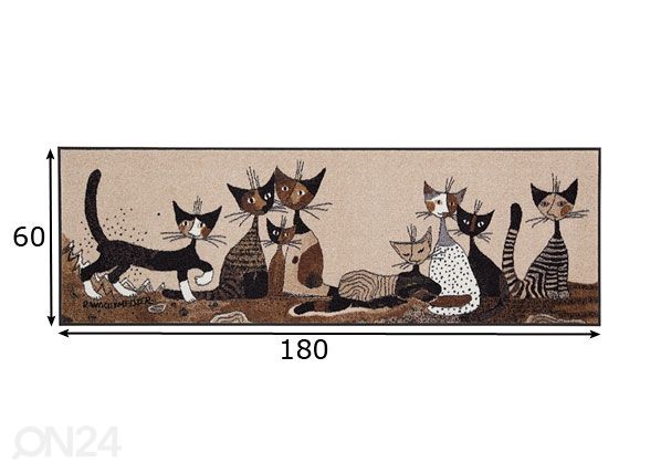 Matto SERAFINO & FRIENDS 60x180 cm mitat
