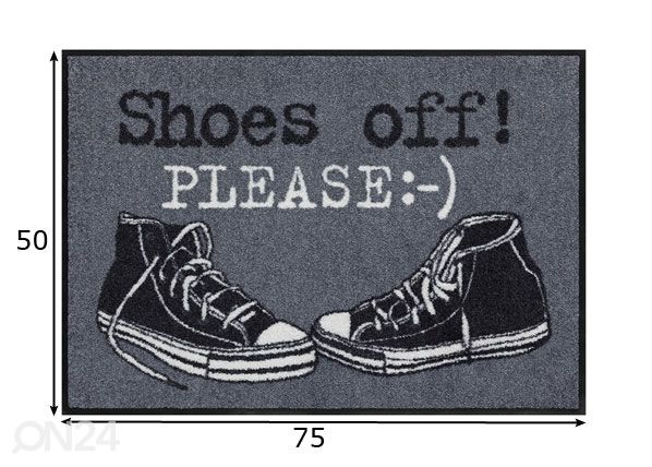 Matto SHOES OFF PLEASE 50x75 cm mitat