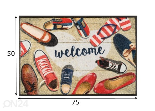 Matto SHOES WELCOME 50x75 cm mitat