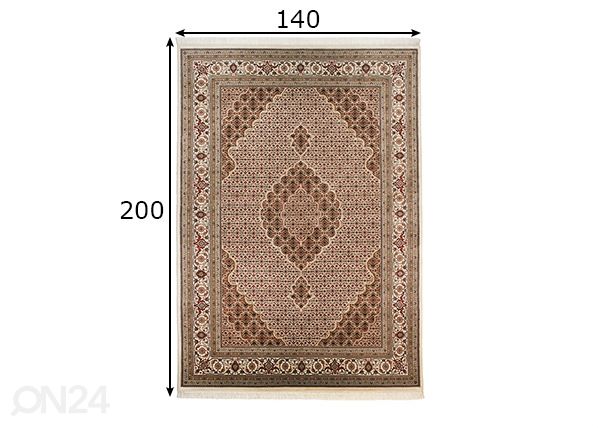 Matto Sirsa Silk Tabriz Mahi 140x200 cm mitat