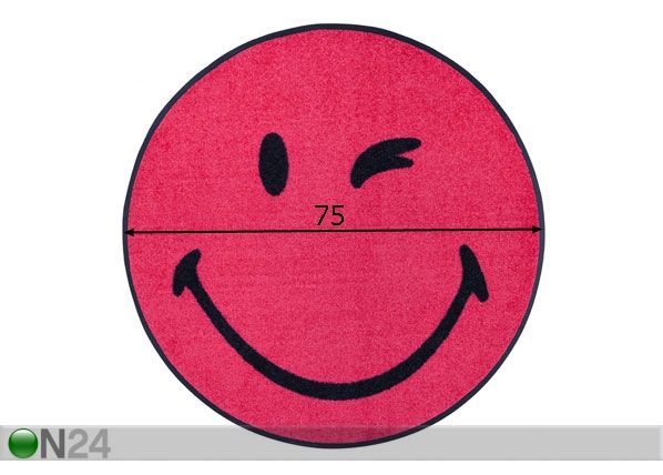 Matto Smiley Winky pink Ø 75 cm mitat