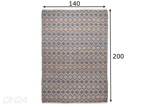 Matto SMOOTH COMFORT CEOMETRIC 140x200 cm mitat