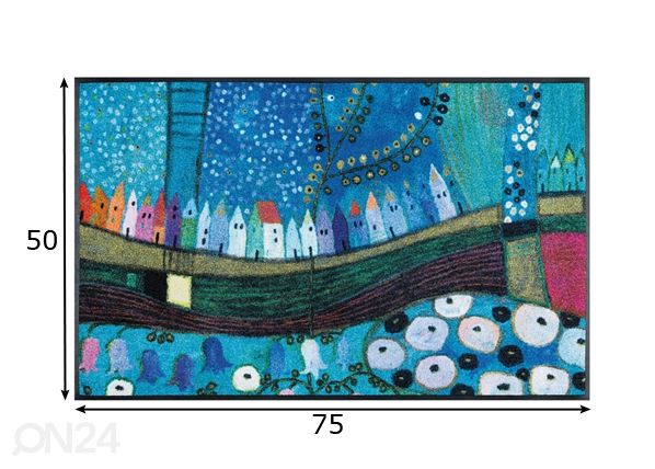 Matto STADT IN BLAU 50x75 cm mitat