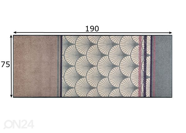 Matto Stile Floreale 75x190 cm mitat
