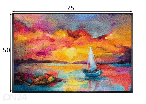 Matto Sunset Boat 50x75 cm mitat