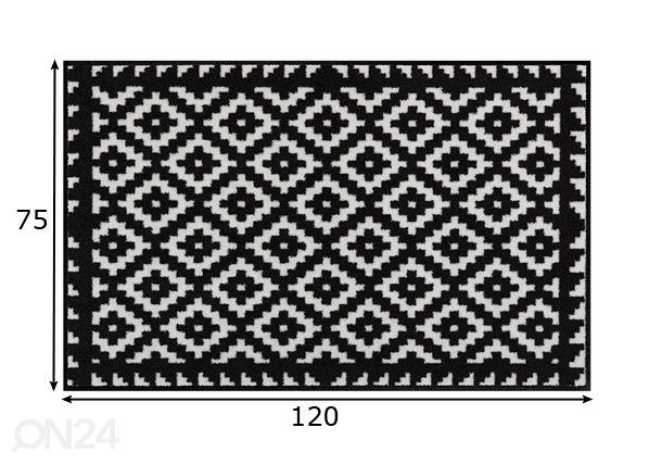 Matto Tabuk Black & White 75x120 cm mitat