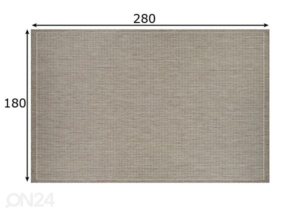Matto Tatami Taupe 180x280 cm mitat