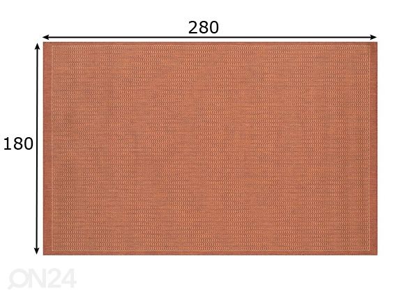 Matto Tatami Terracotta 180x280 cm mitat