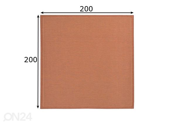 Matto Tatami Terracotta 200x200 cm mitat