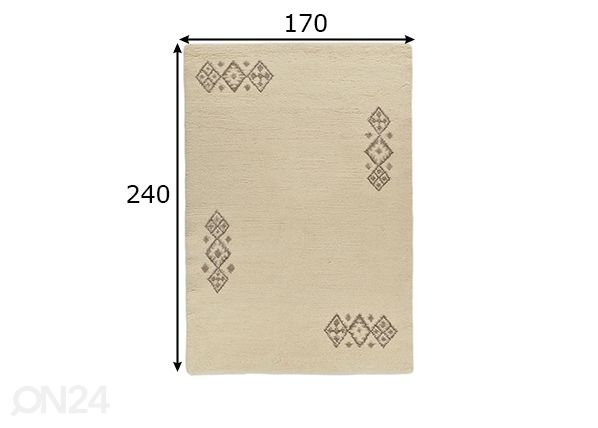 Matto Taza Royal 170x240 cm blanc mitat