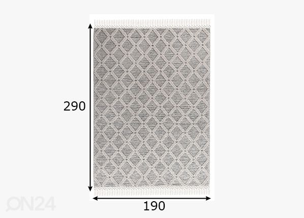 Matto Tom Tailor Colored Macrame, 190x290 cm luonnollinen mitat