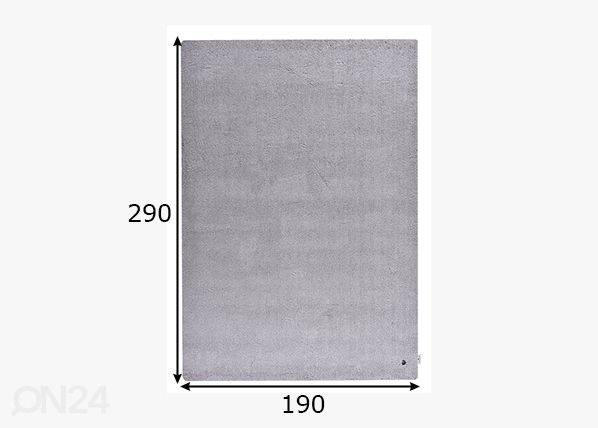 Matto Tom Tailor Cozy, 190x290 cm harmaa mitat