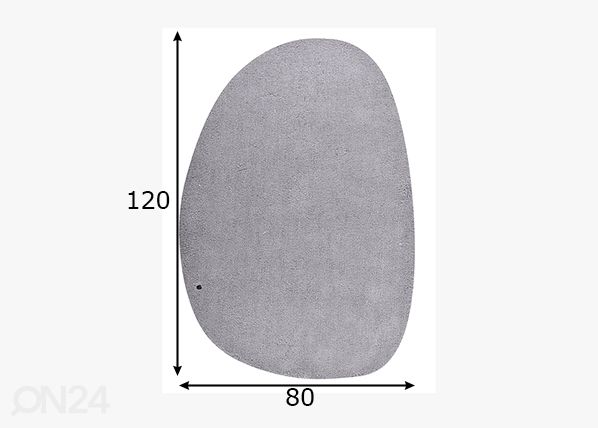 Matto Tom Tailor Cozy Pebble, 80x120 cm harmaa mitat