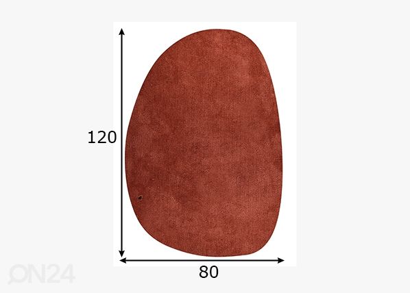 Matto Tom Tailor Cozy Pebble, 80x120 cm ruosteenvärinen mitat