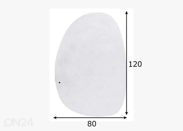 Matto Tom Tailor Cozy Pebble, 80x120 cm valkoinen mitat