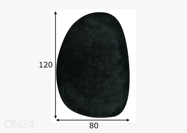 Matto Tom Tailor Cozy Pebble, 80x120 cm vihreä mitat