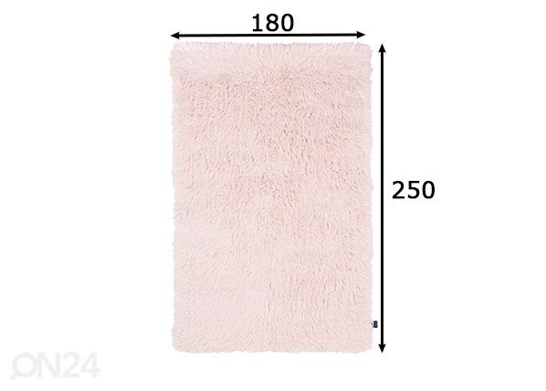 Matto Tom Tailor Fluffy Uni 180x250 cm, vaaleanpunainen mitat