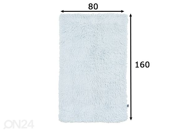 Matto Tom Tailor Fluffy Uni 80x160 cm, vaaleansininen mitat