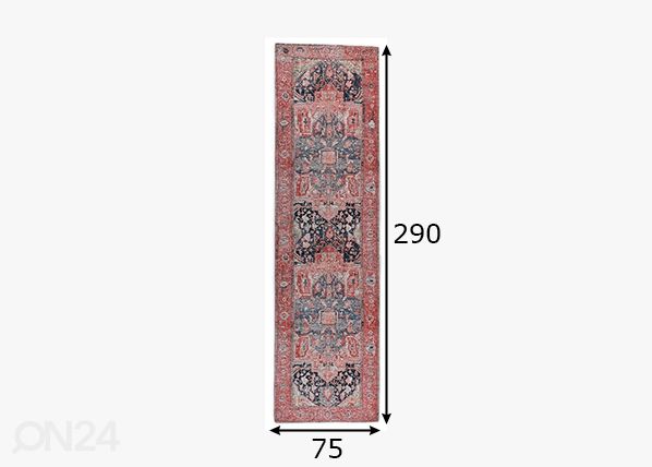 Matto Tom Tailor Funky Orient Heriz, 75x290 cm monivärinen mitat
