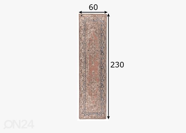 Matto Tom Tailor Funky Orient Keshan, 60x230 cm ruusupuu mitat