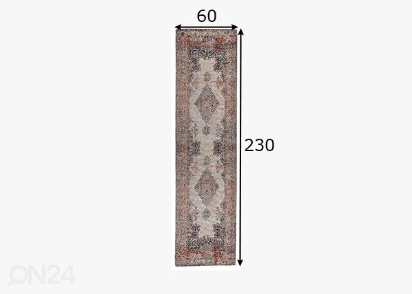 Matto Tom Tailor Funky Orient Kirman, 60x230 cm monivärinen mitat