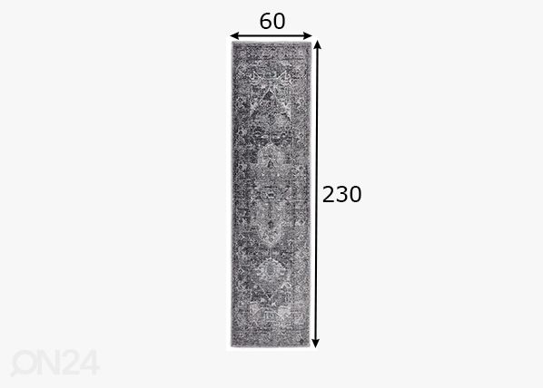 Matto Tom Tailor Funky Orient Tabriz, 60x230 cm harmaa mitat