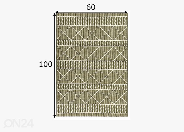 Matto Tom Tailor Funky Outdoor Geometric, 60x100 cm vihreä mitat