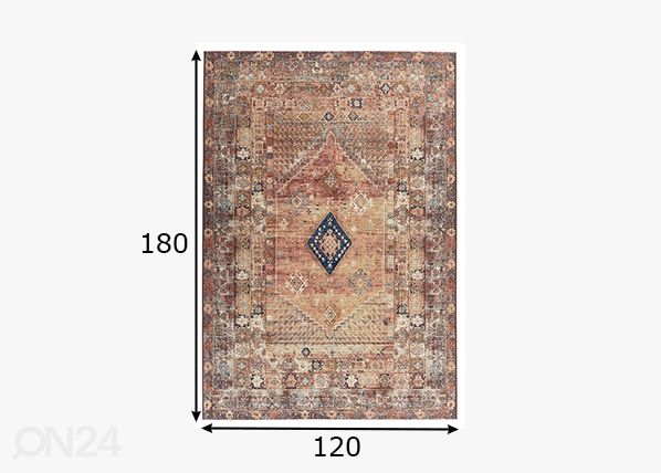 Matto Tom Tailor Funky Outdoor Orient, 120x180 cm ruosteenvärinen mitat