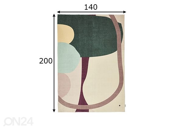 Matto Tom Tailor Shapes, 140x200 cm vihreä/ multi mitat