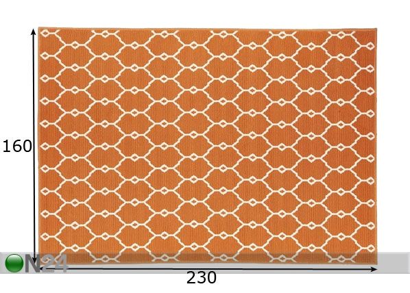 Matto Trellis Orange 160x230 cm mitat