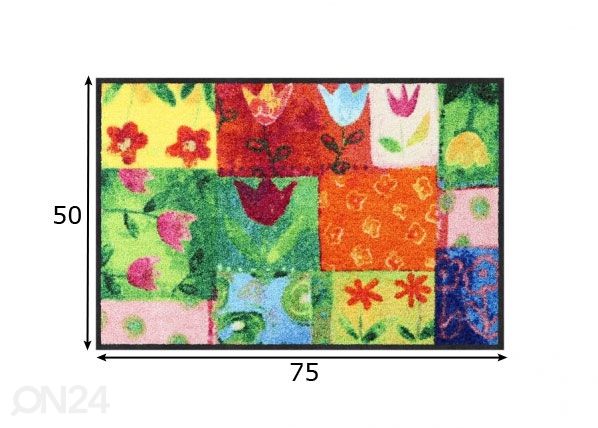 Matto TULPENPATCHWORK 50x75 cm mitat