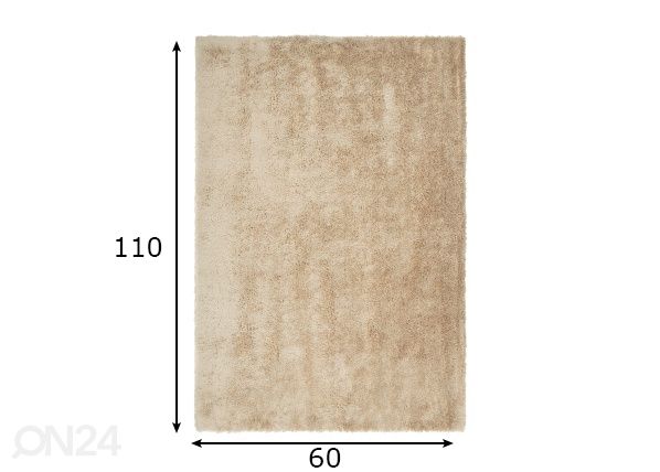 Matto Velvet Ivory 60x110 cm mitat