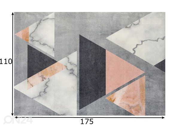 Matto Velvet Marble 110x175 cm mitat